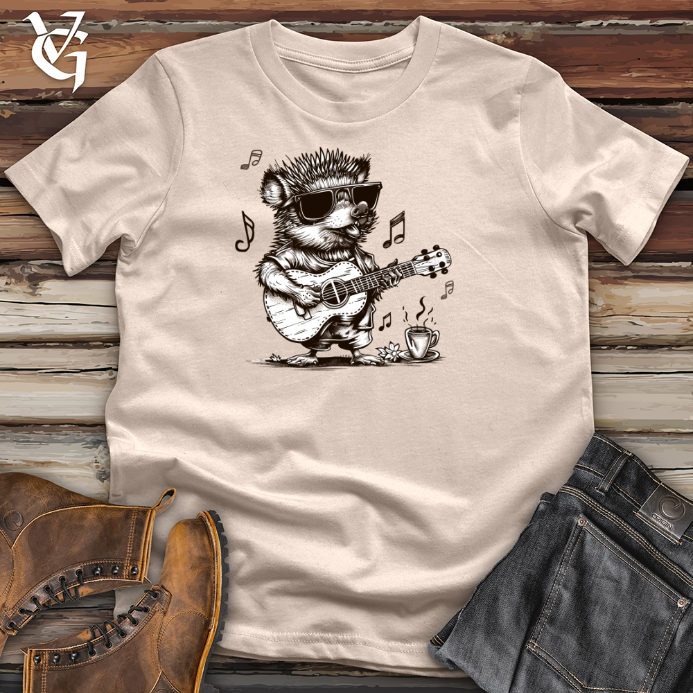 Viking Goods Hedgehog Ukulele Serenade Cotton Tee Tan / L