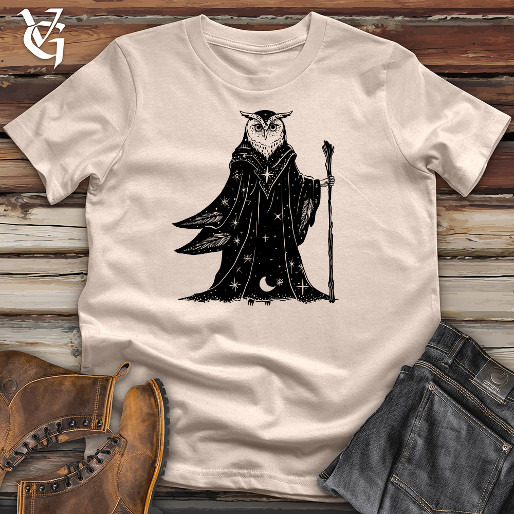Viking Goods Mystical Owl Mage Cotton Tee Tan / L