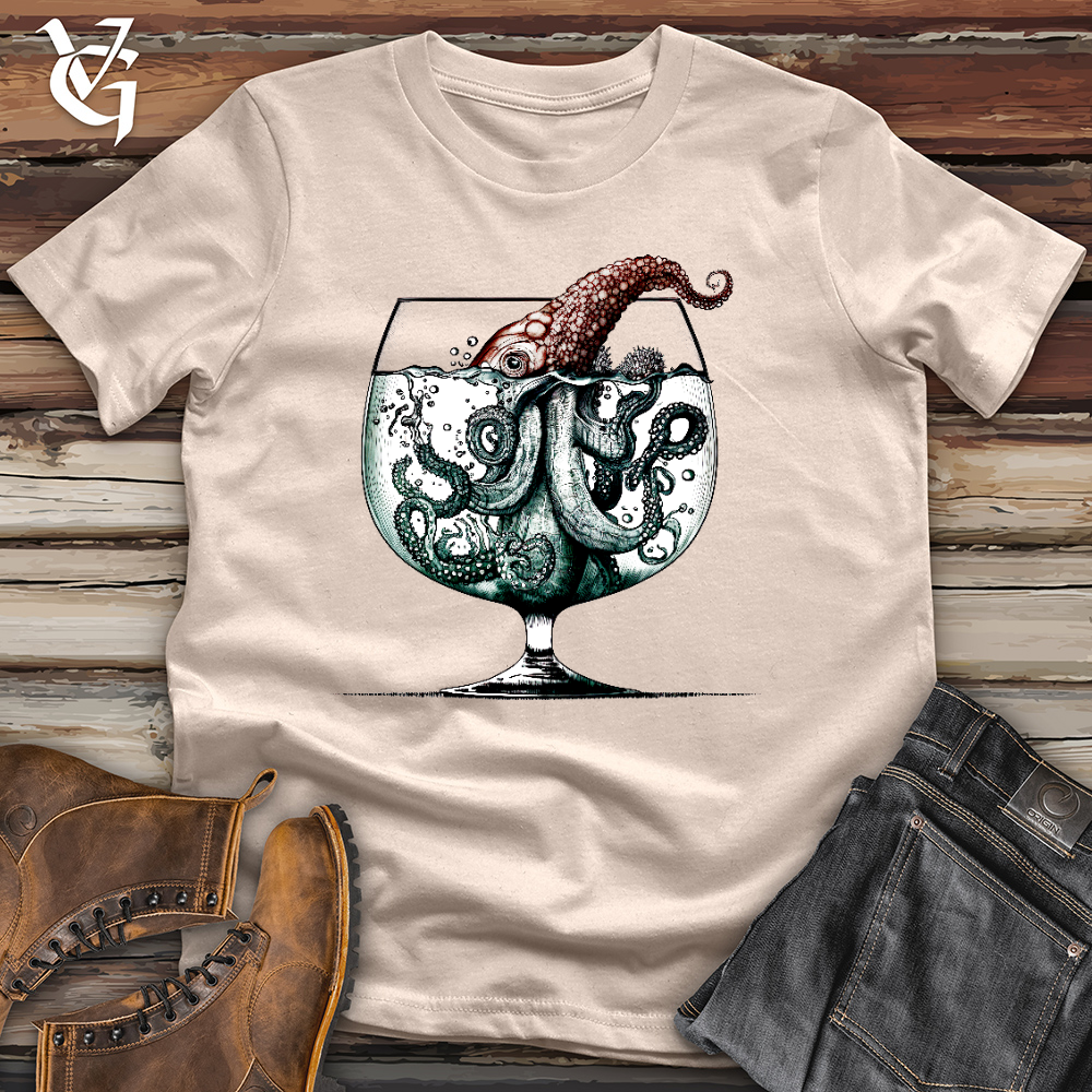 Viking Goods Over Indulging Octopus Cotton Tee Tan / L