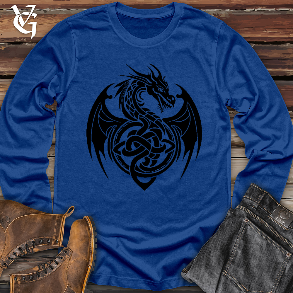 Viking Goods Celtic Rust Dragon Long Sleeve True Royal / L