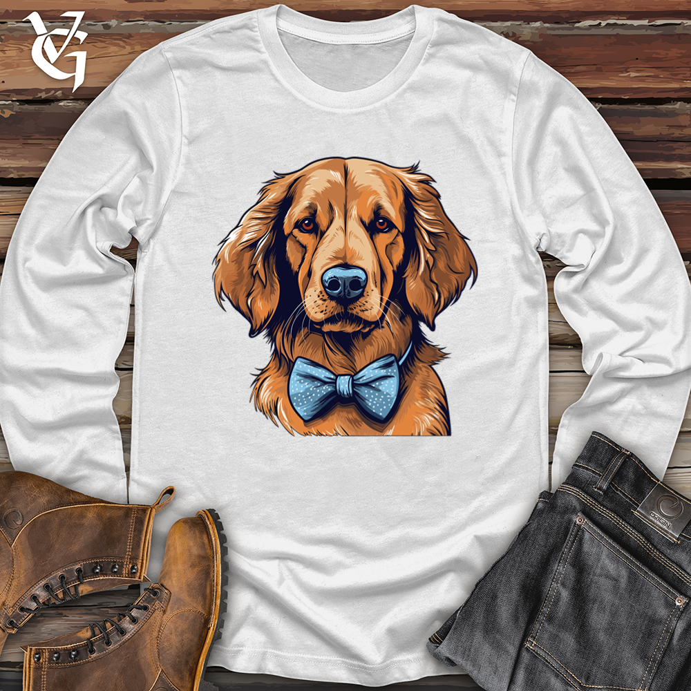 Viking Goods Bowtie Elegance Golden Retriever Softstyle Long Sleeve White / L
