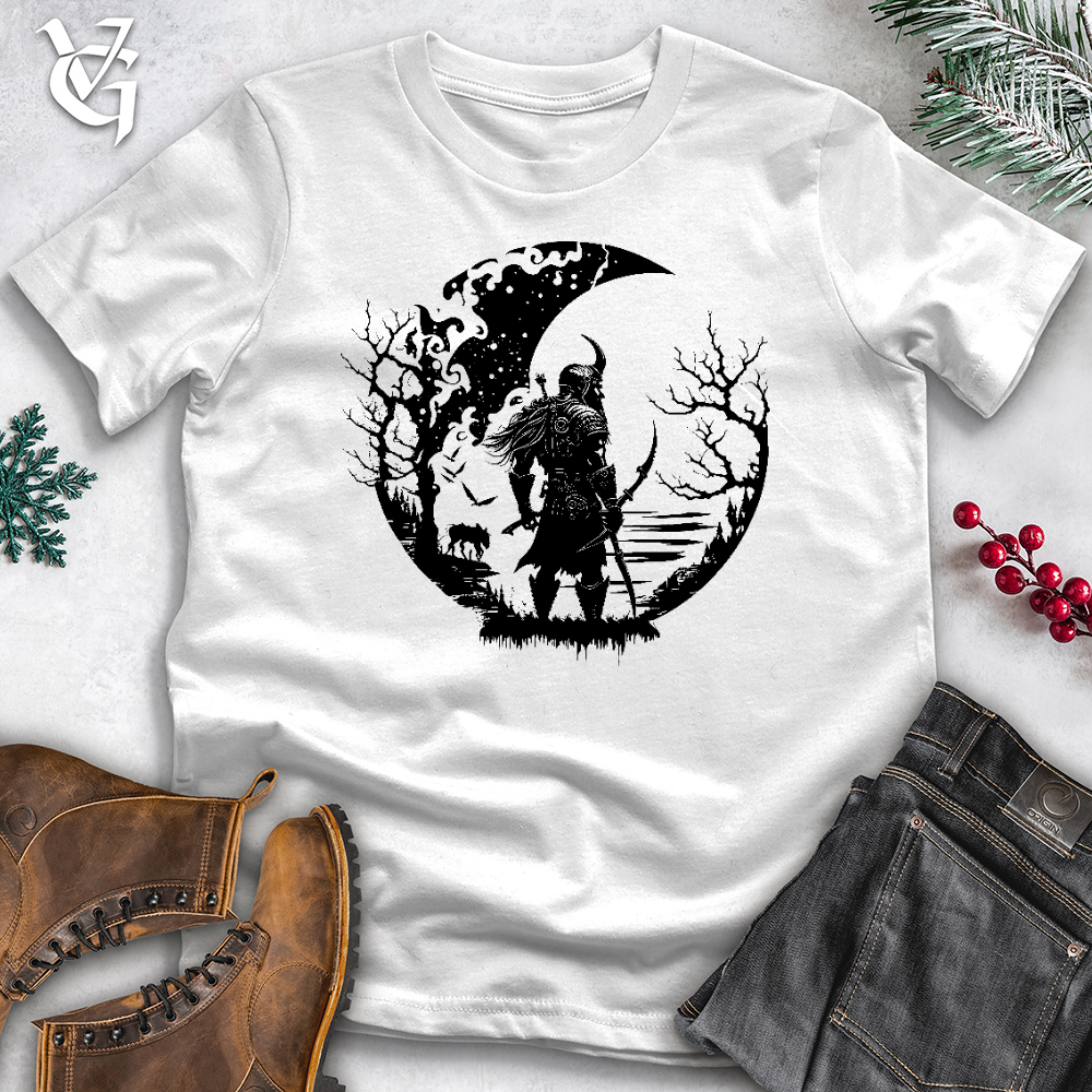 Viking Goods Celtic Moon Viking Warrior Cotton Tee White / L