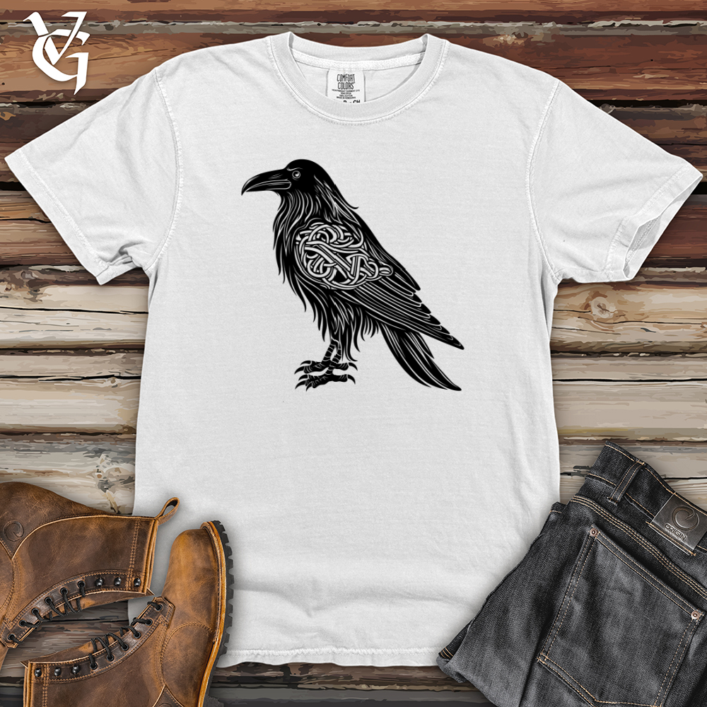 Viking Goods Celtic Raven Silhouette Heavy Cotton Comfort Colors Tee White / L