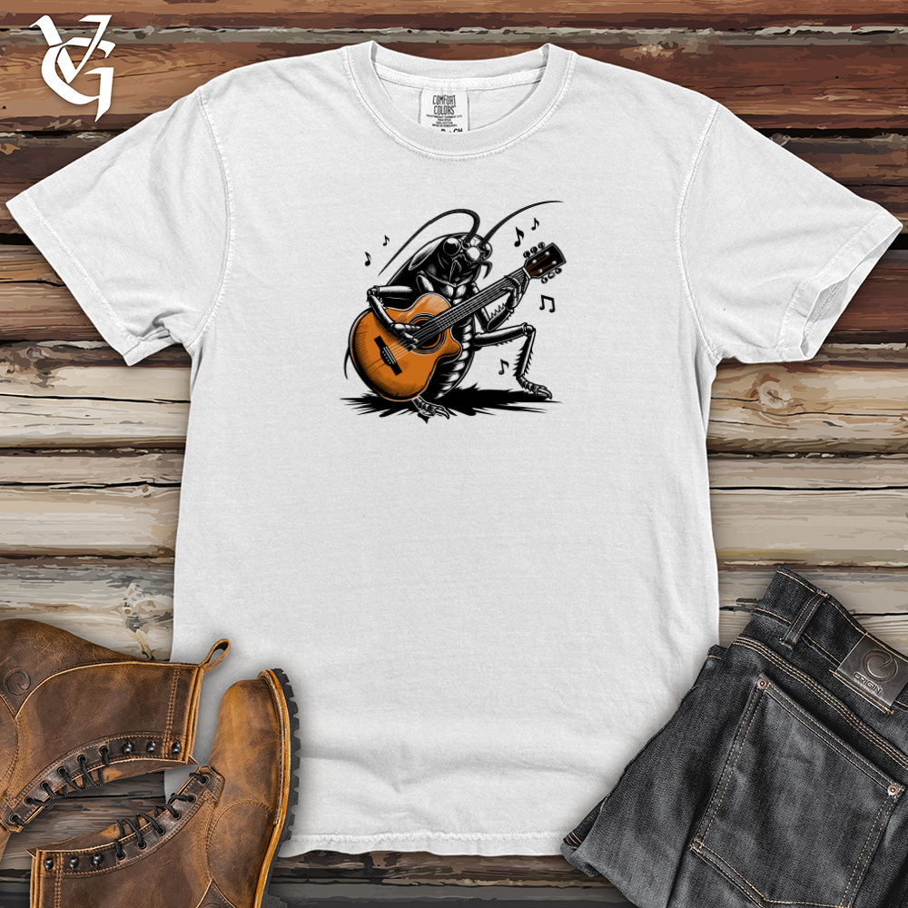 Viking Goods Cockroach Holding a Guitar Heavy Cotton Comfort Colors Tee White / L