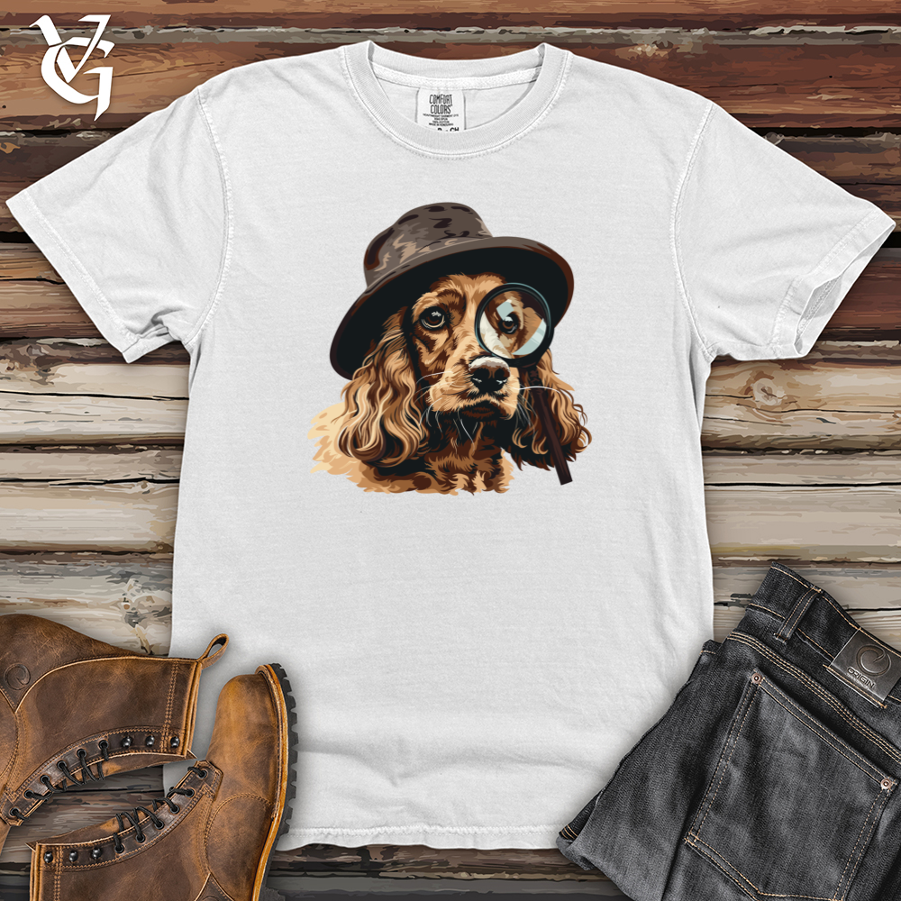 Viking Goods Detective Spaniel Sleuth Heavy Cotton Comfort Colors Tee White / L