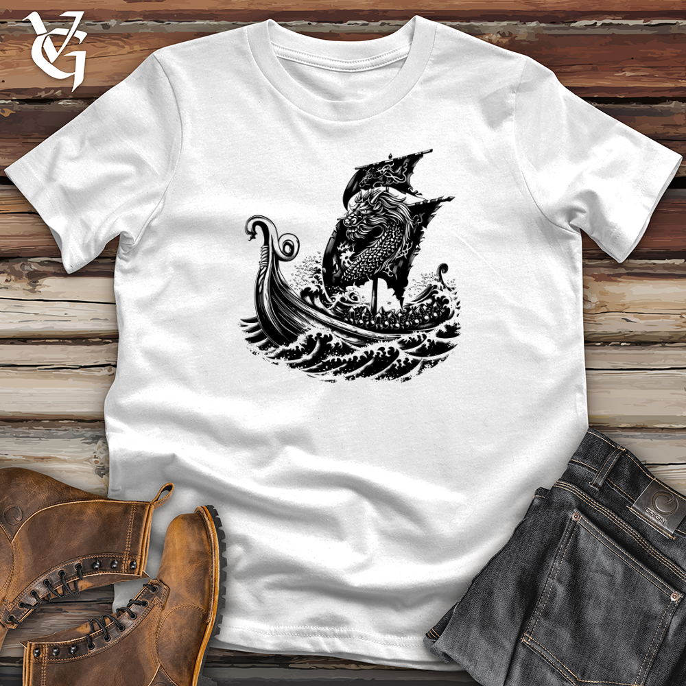 Viking Goods Dragon Ship Voyage Softstyle Tee White / L