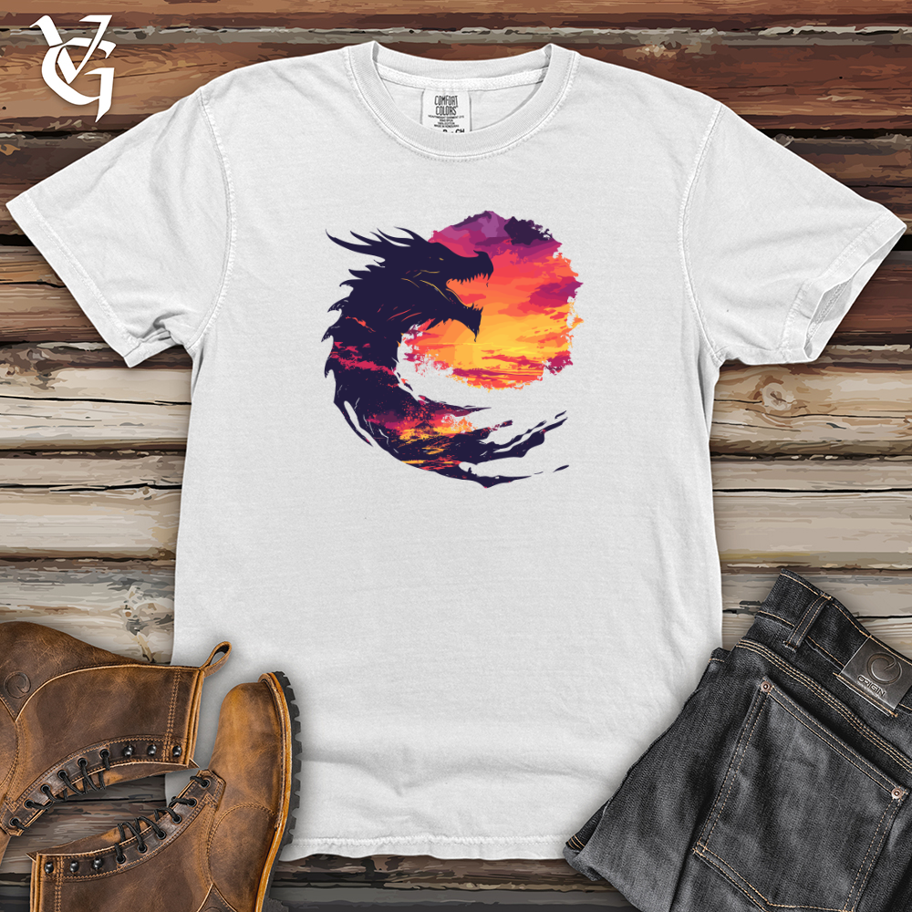 Viking Goods Dragon Sunset Roar Heavy Cotton Comfort Colors Tee White / L