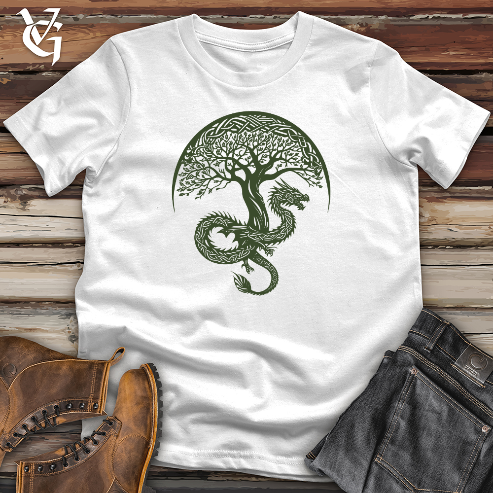 Viking Goods Dragon Tree Silhouette Softstyle Tee White / L