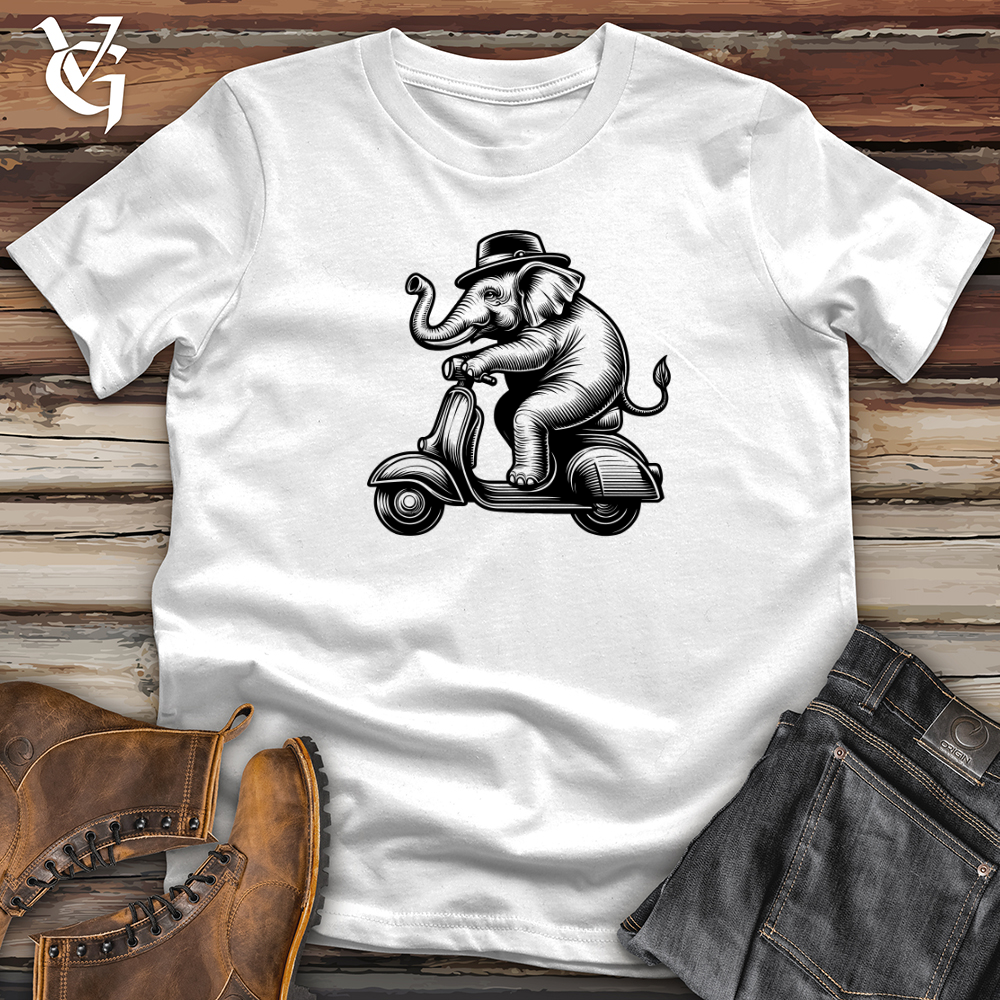 Viking Goods Elephant Riding a Scooter Softstyle Tee White / L