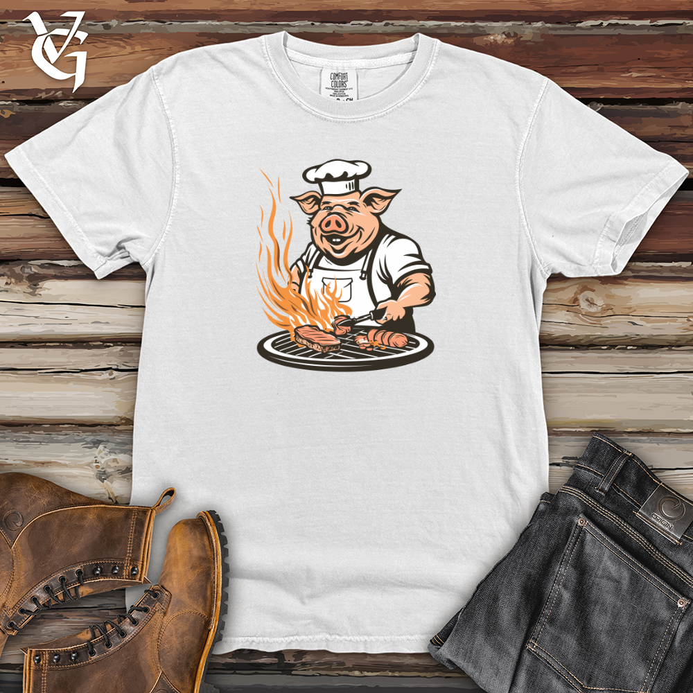 Viking Goods Grillmaster Swine Sizzle Heavy Cotton Comfort Colors Tee Blue Jean / L