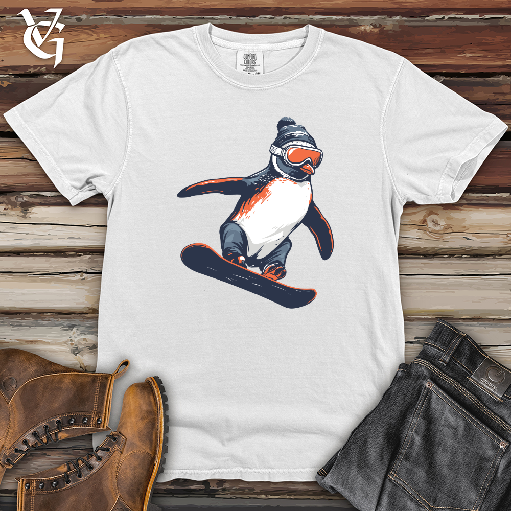 Viking Goods Penguin Snowboard Thrill Heavy Cotton Comfort Colors Tee White / L