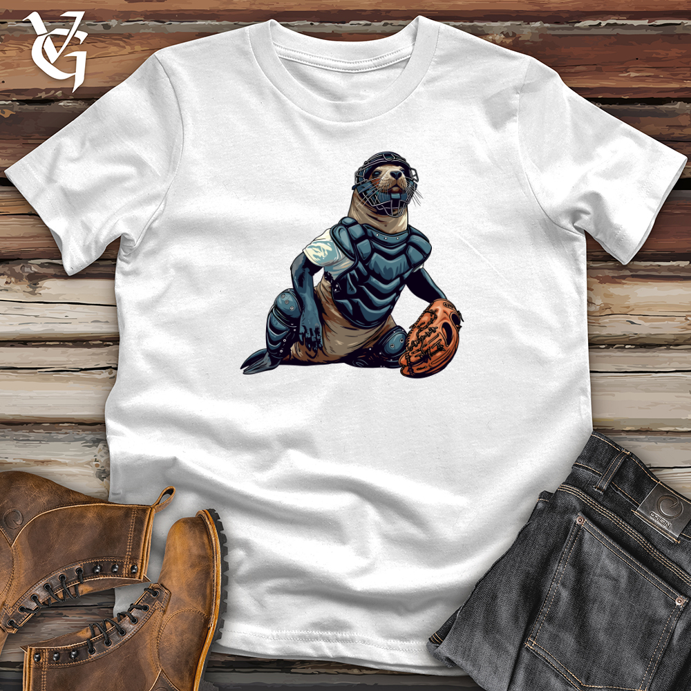 Viking Goods Seal Baseball Catcher Softstyle Tee White / L