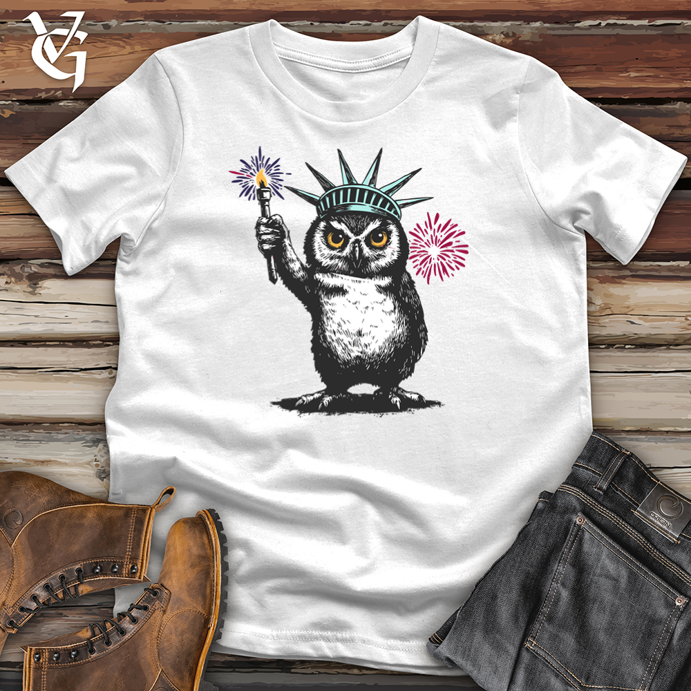 Viking Goods Wise Owl in a Human Pose Softstyle Tee White / L