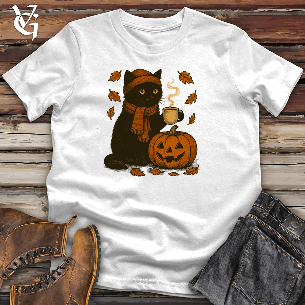 Viking Goods Black Cat Halloween Softstyle Tee White / S
