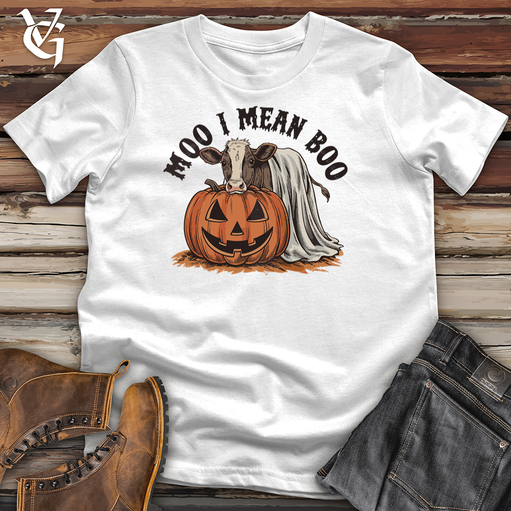 Viking Goods Moo I Mean Boo Ghostly Cow Softstyle Tee White / S