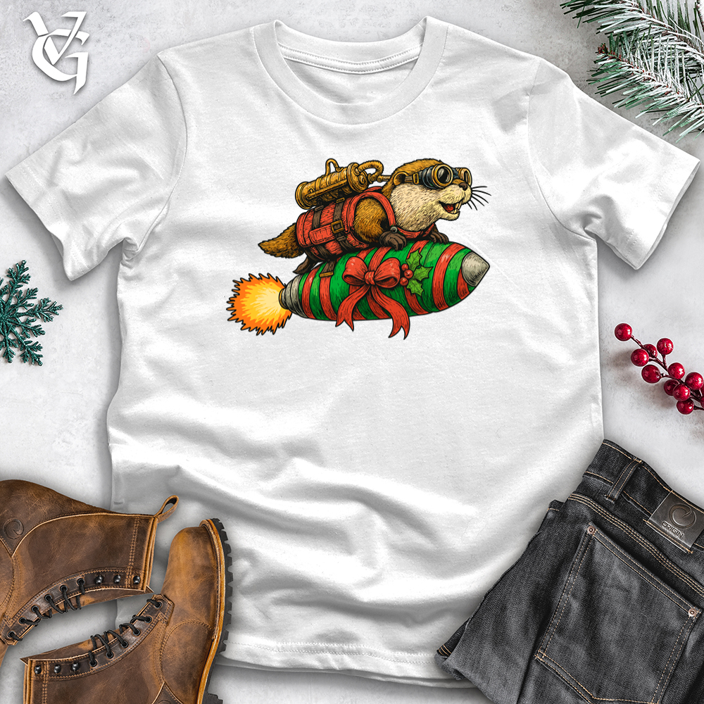 Viking Goods Otter Christmas Rocket Softstyle Tee White / S