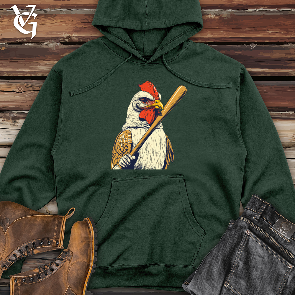 Chicken Swing Baseball Midweight Hooded Sweatshirt