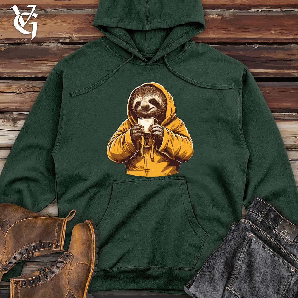 Sloth Coffee Midweight Hooded Sweatshirt