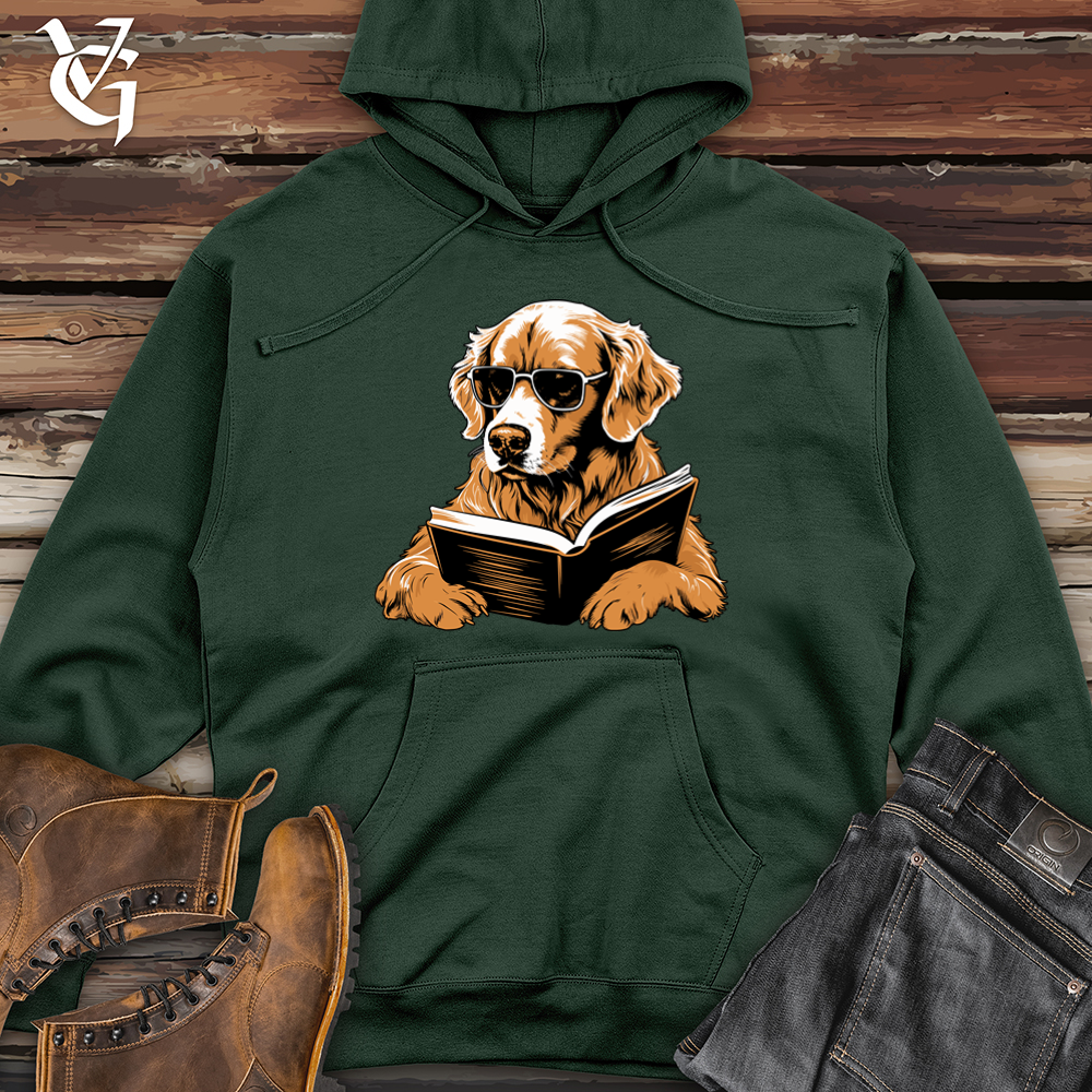 Golden Retriever Literary Escape Midweight Hooded Sweatshirt