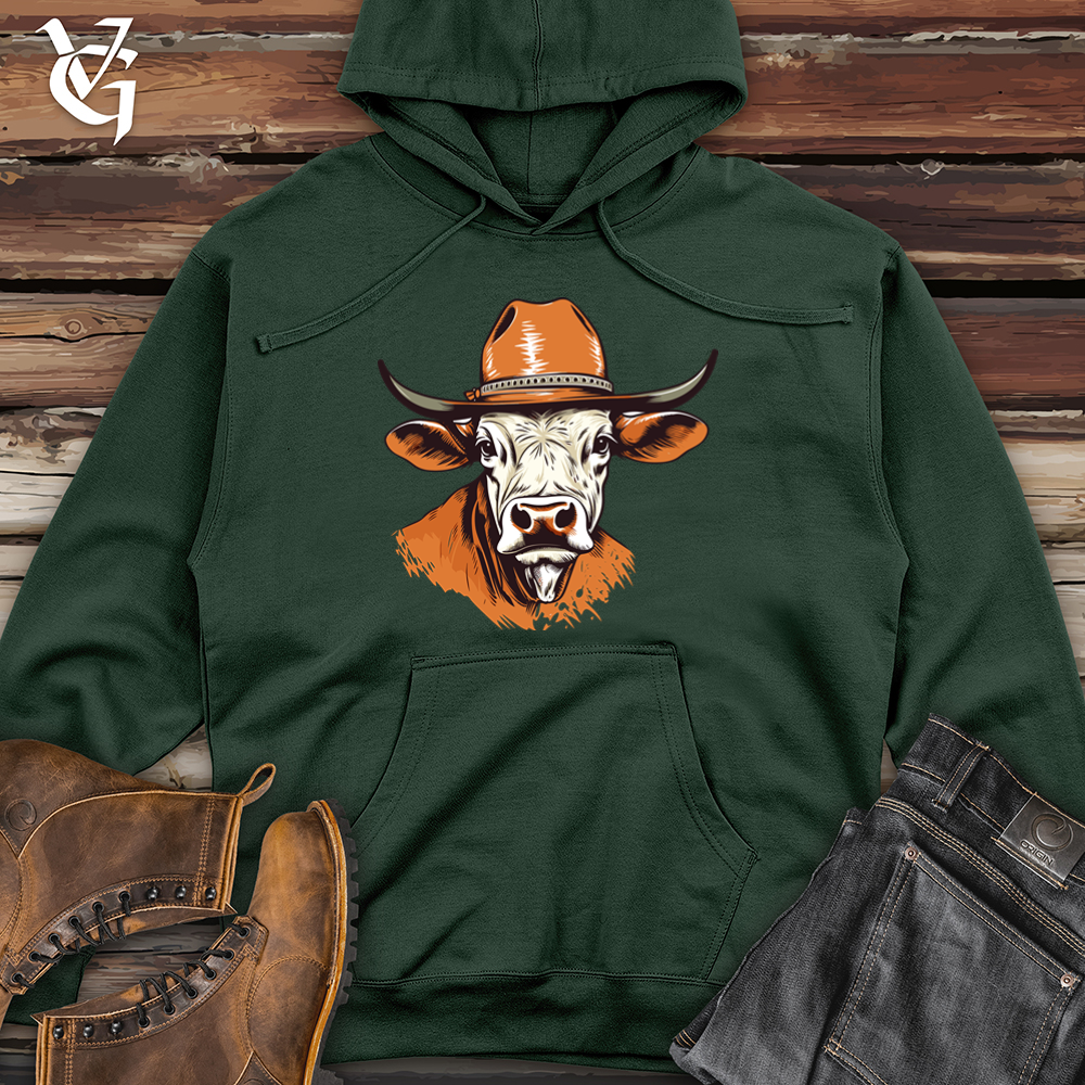 Coyote Moonlit Howl Cowboy Style Midweight Hooded Sweatshirt