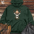 Retro Beanie Wearing Deer Midweight Hooded Sweatshirt