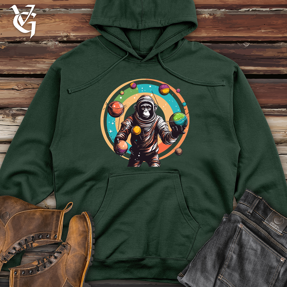 Astronaut Monkey Juggler Midweight Hooded Sweatshirt