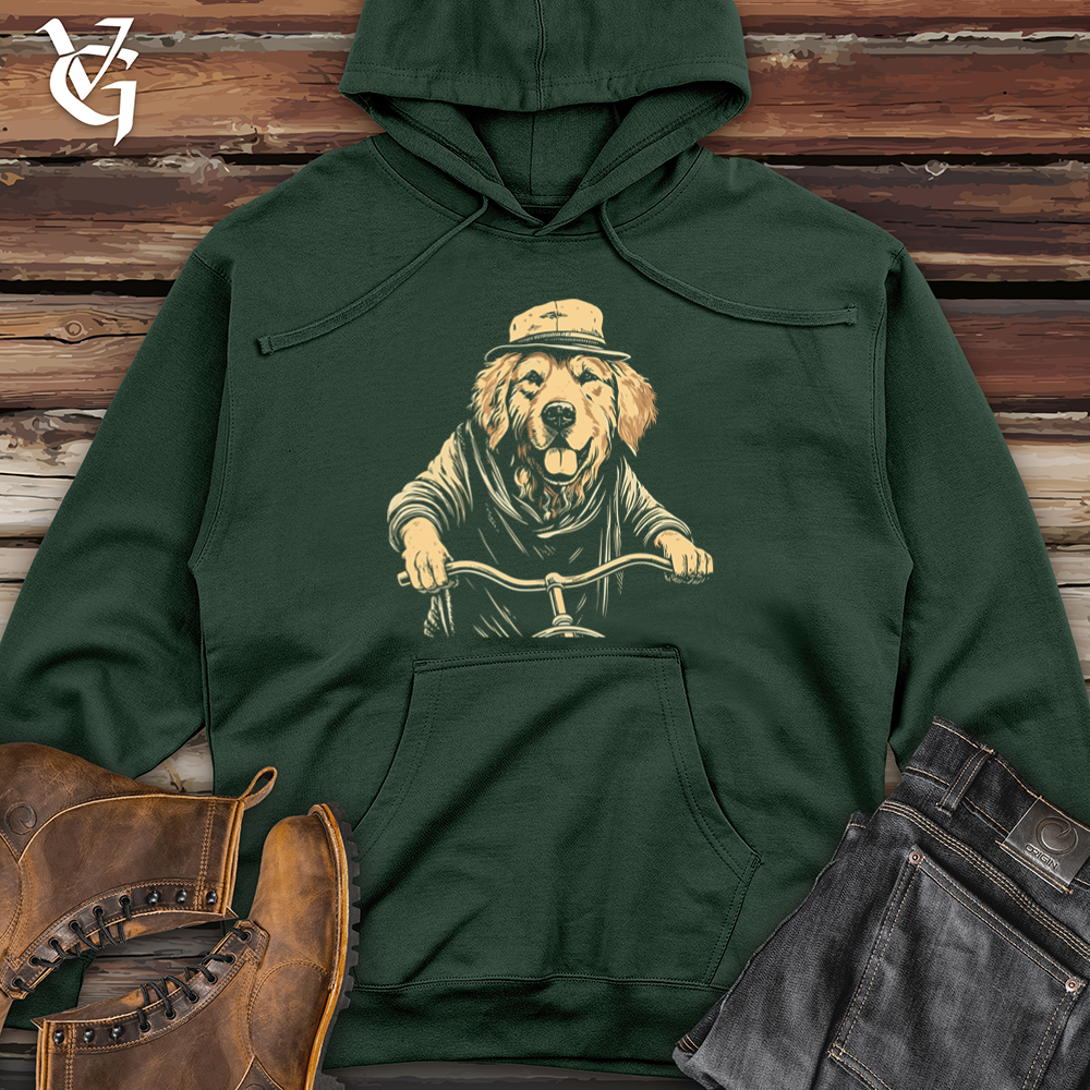 Retro Cruiser Golden Retriever Midweight Hooded Sweatshirt