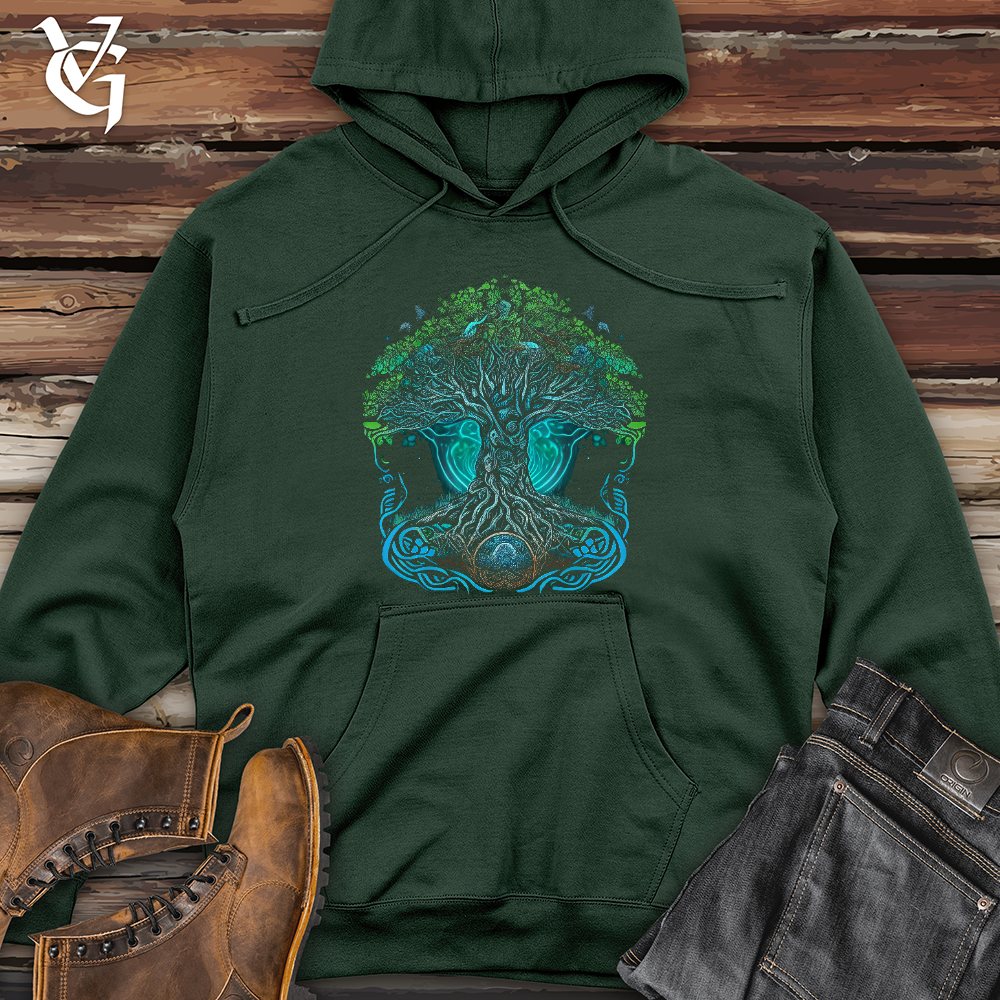 Yggdrasil Spirit Tree Midweight Hooded Sweatshirt
