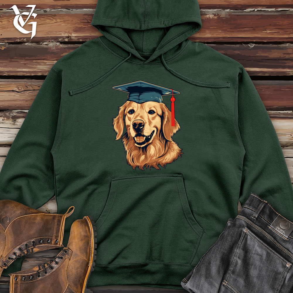 Graduation Celebration Golden Retriever Midweight Hooded Sweatshirt
