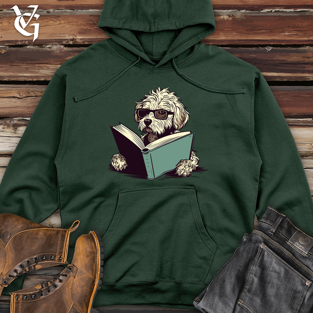 Book Lover Doodle Pooch Midweight Hooded Sweatshirt