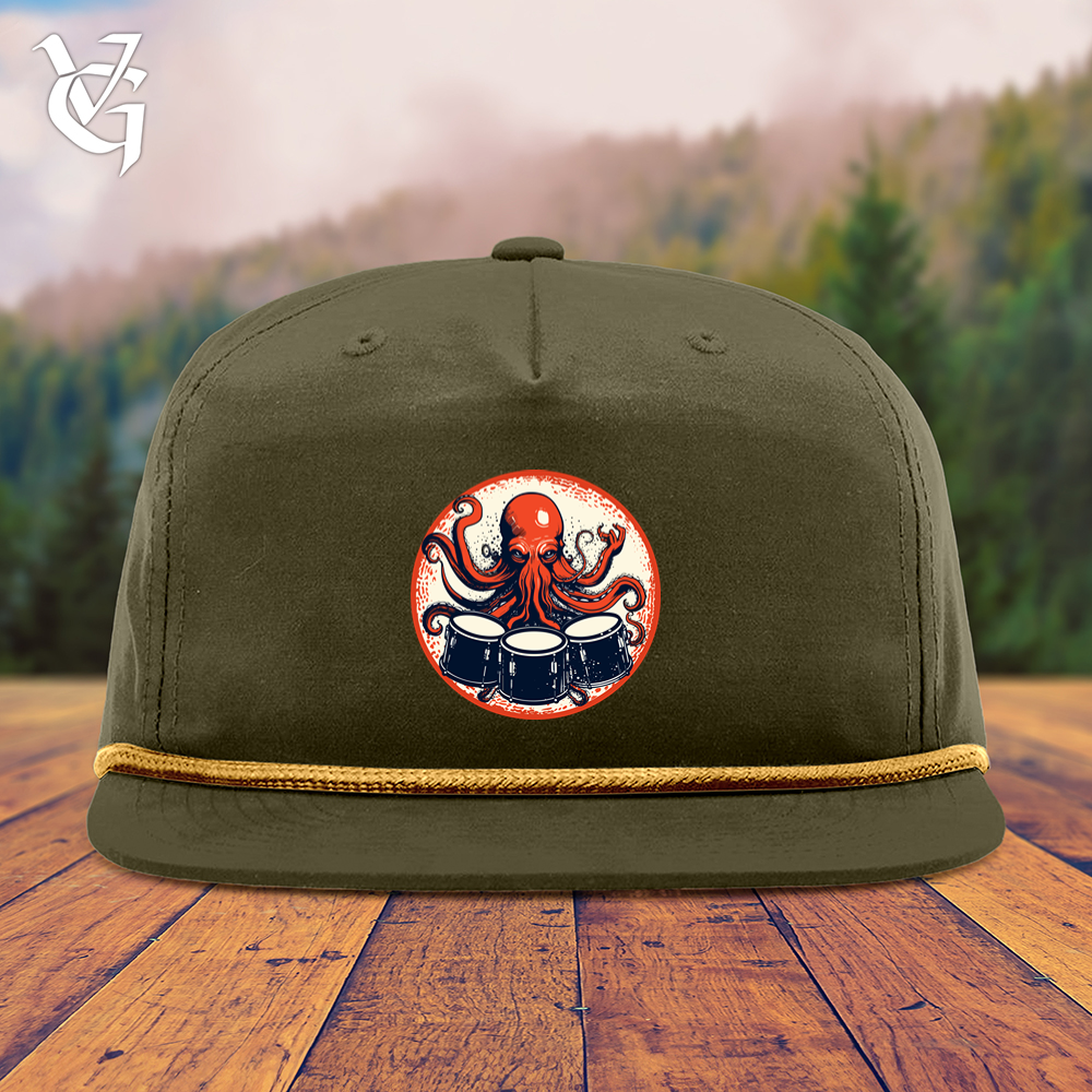 Octopus Playing Drums Snapback Cap