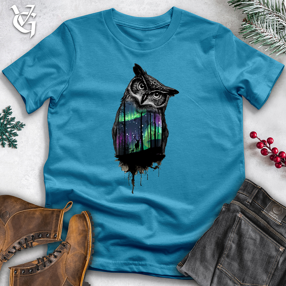 Northern Lights Owl Cotton Tee