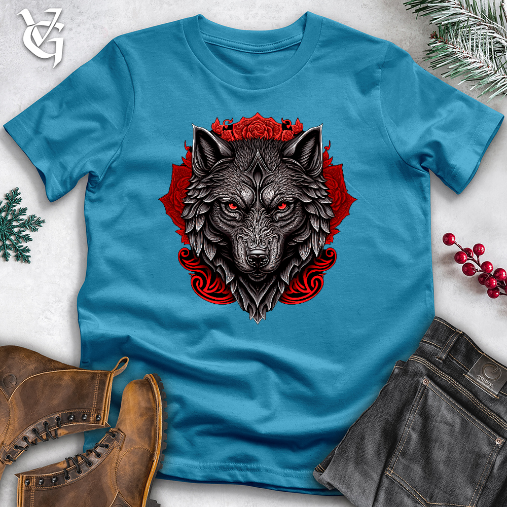 Red Flower Wolf Cotton Tee