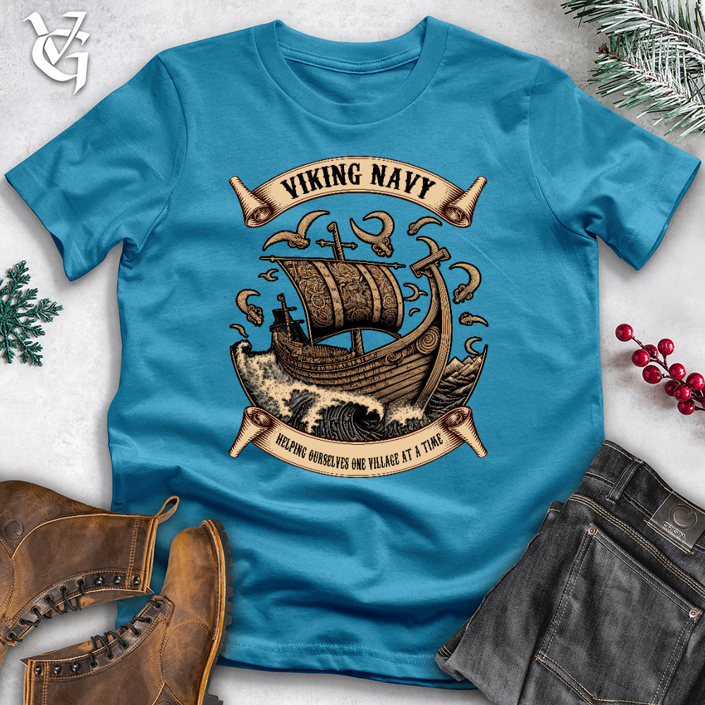 Viking Navy At Sea Cotton Tee