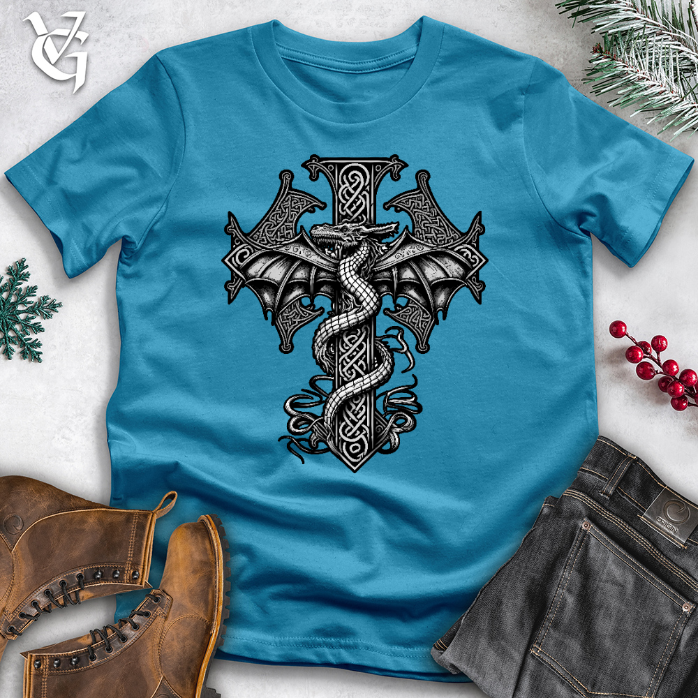 Celtic Dragon Cross Cotton Tee