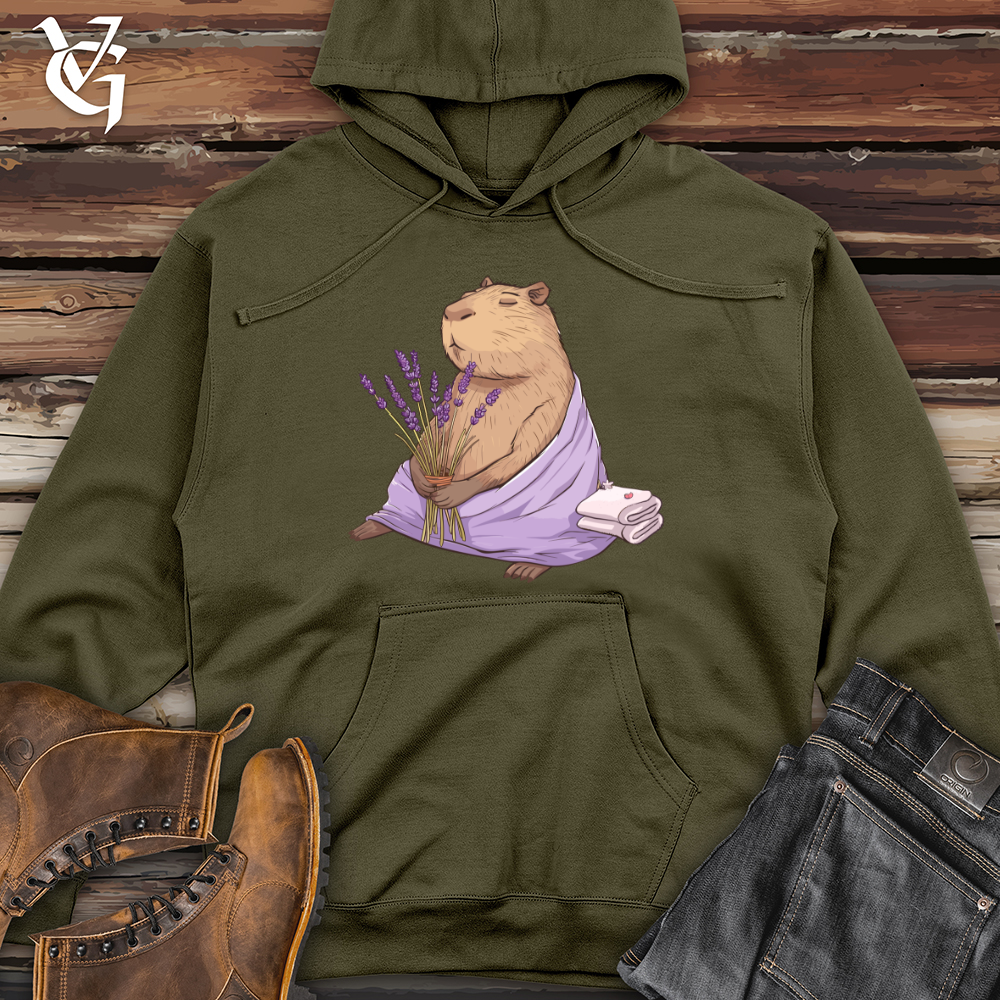 Capybara Lavender Spa Midweight Hooded Sweatshirt