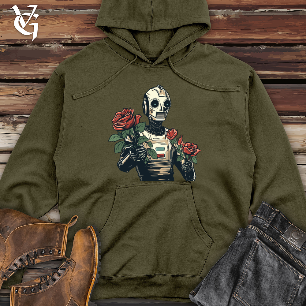 Robotic Blooms Midweight Hooded Sweatshirt