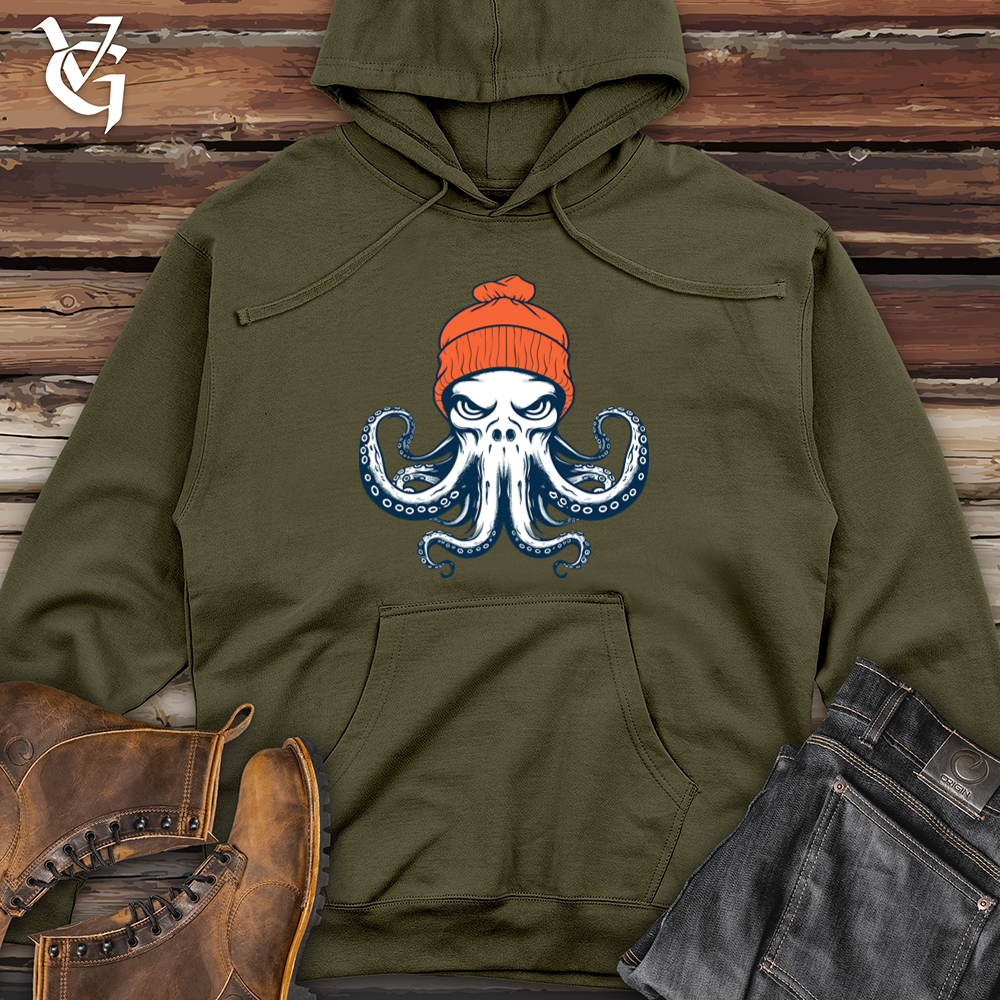 Vintage Beanie Tentacles Midweight Hooded Sweatshirt