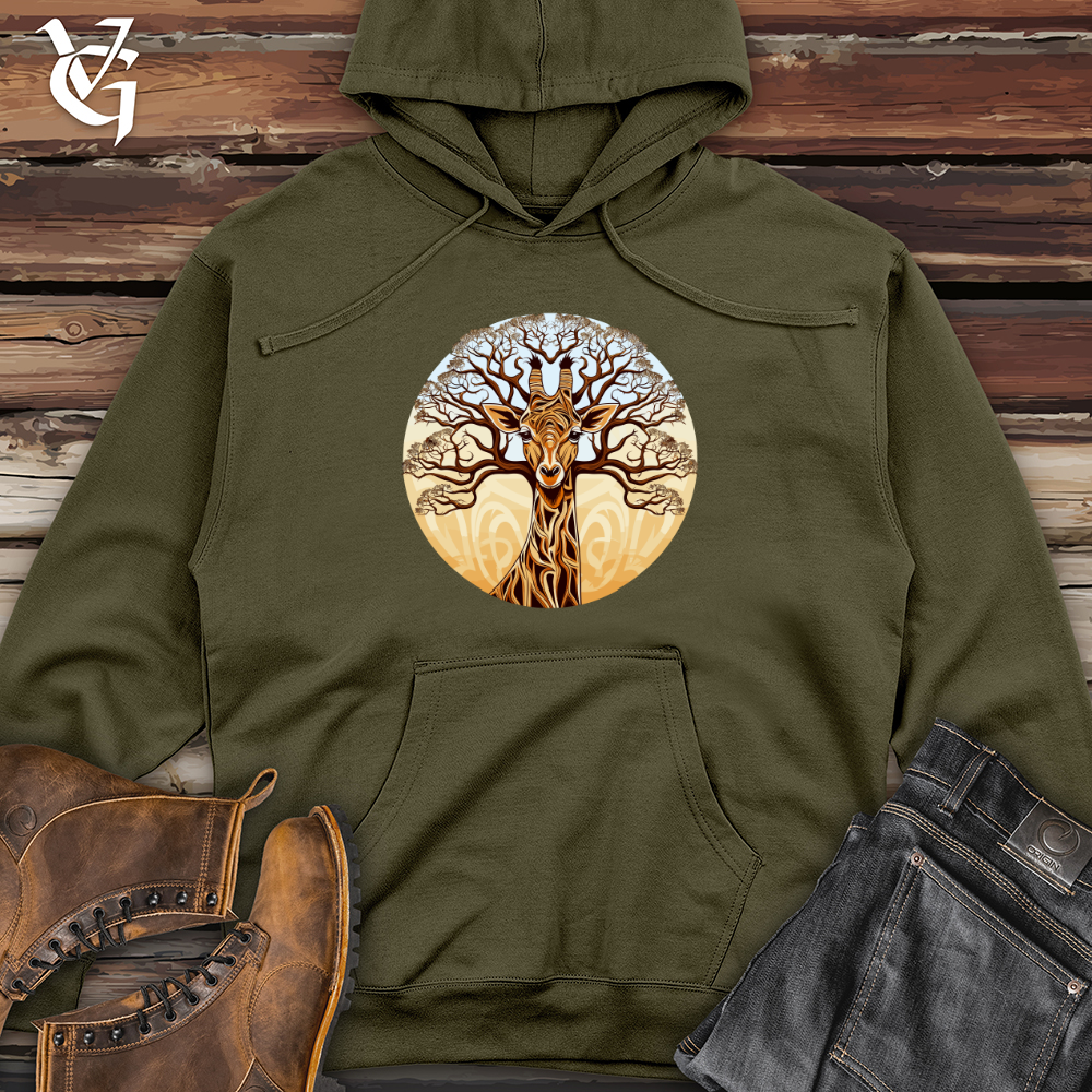 Safari Heights Giraffe Midweight Hooded Sweatshirt