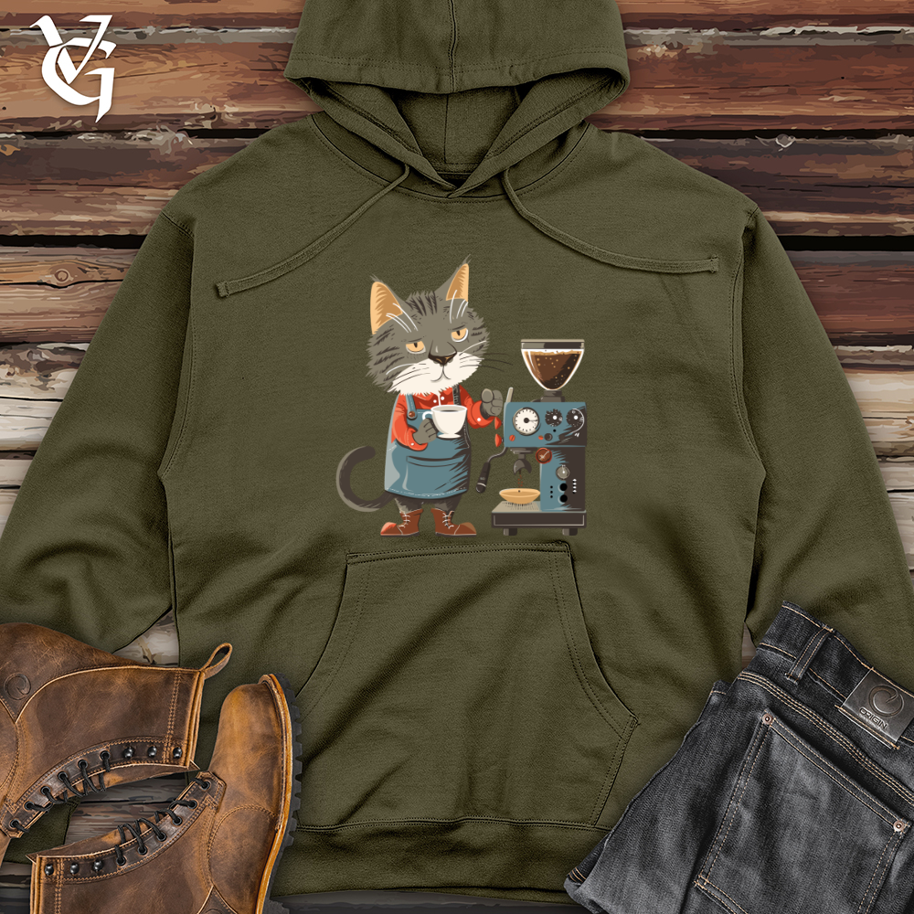 Cat Barista Brew Midweight Hooded Sweatshirt