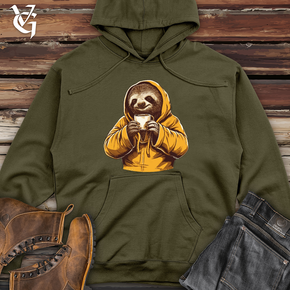 Sloth Coffee Midweight Hooded Sweatshirt