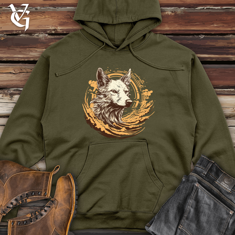 Stormy Desert Coyote Midweight Hooded Sweatshirt