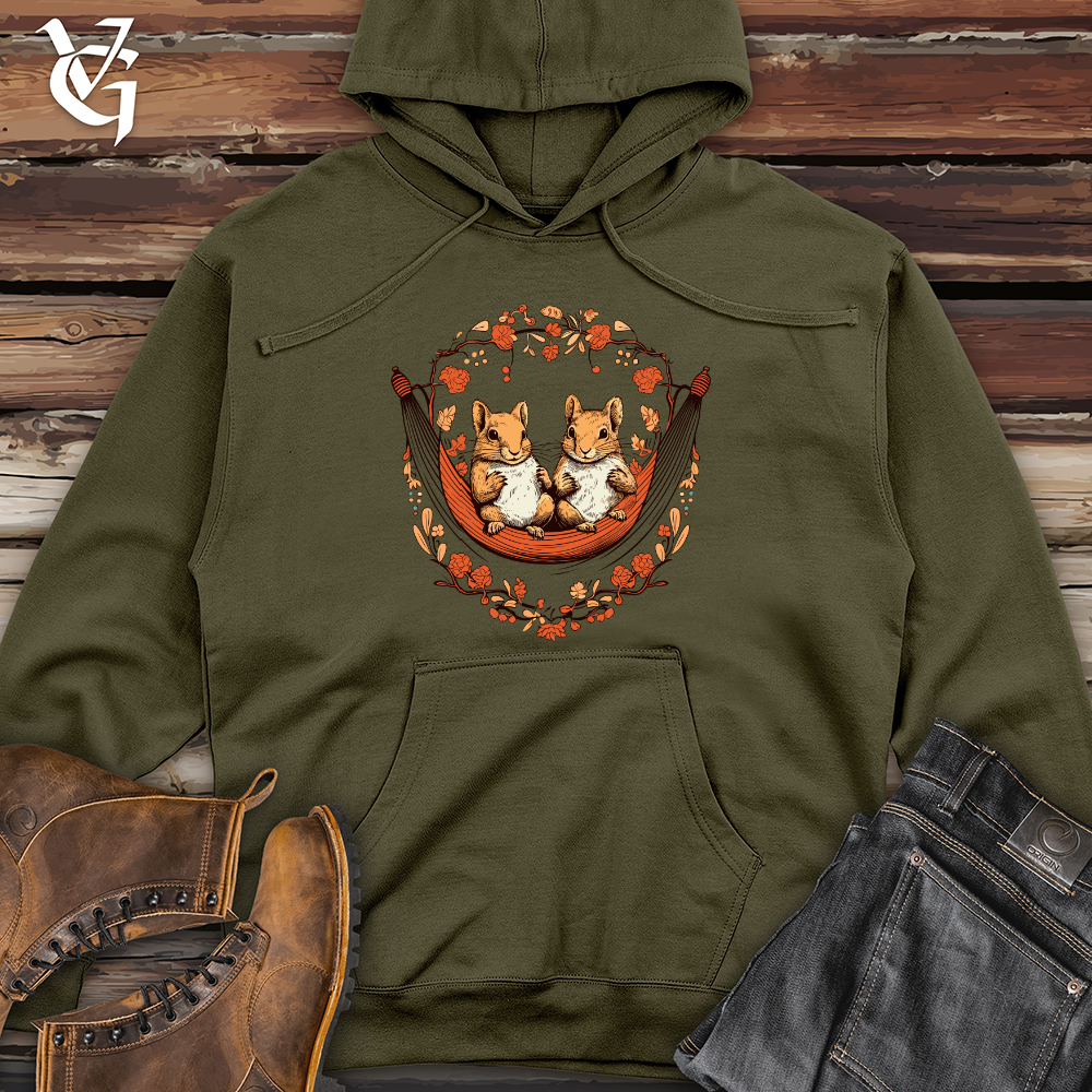 Squirrels Autumn Hammock Midweight Hooded Sweatshirt