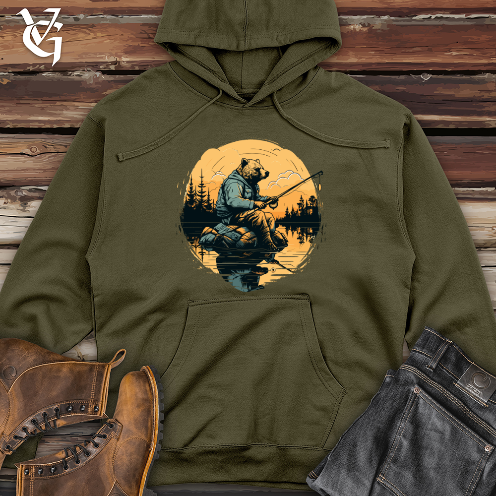 Bear Lakeside Fishing Midweight Hooded Sweatshirt