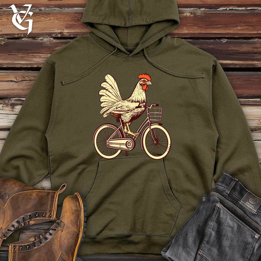 Vintage Pedaling Poultry Midweight Hooded Sweatshirt