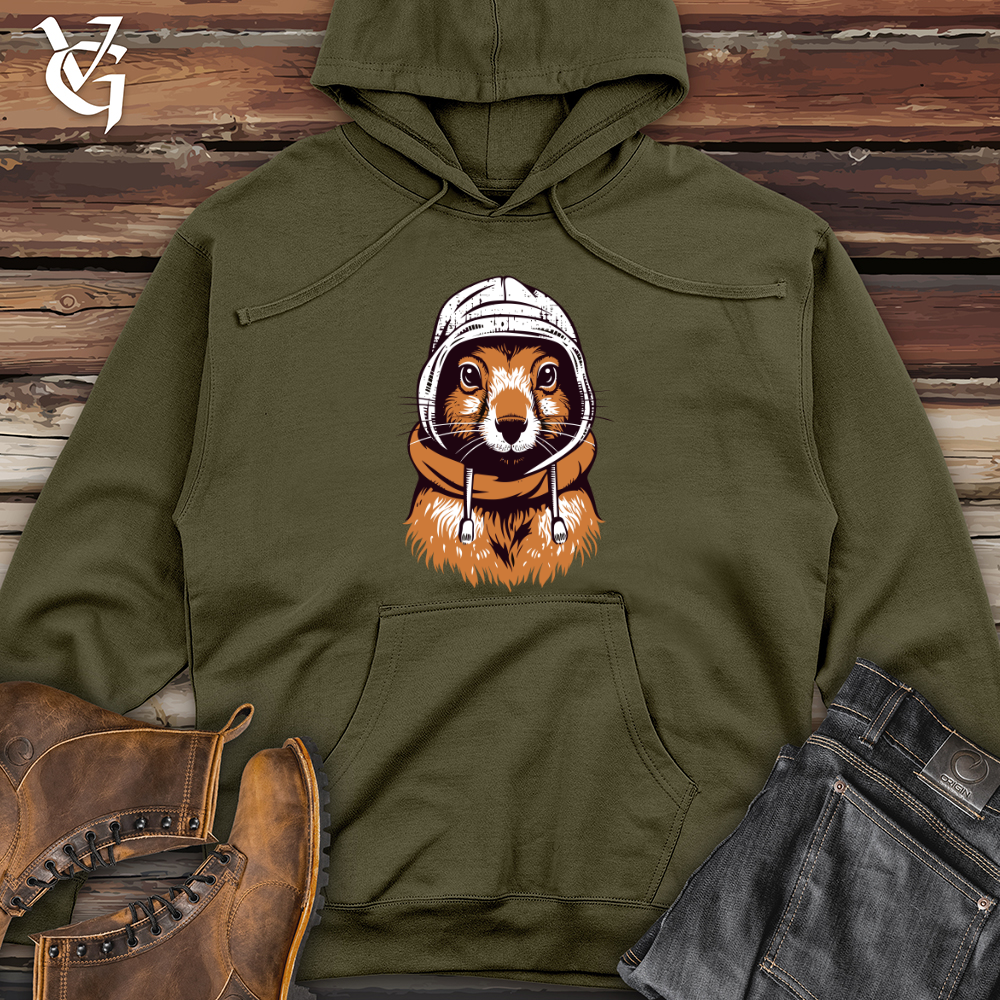 Retro Nutty Style Midweight Hooded Sweatshirt