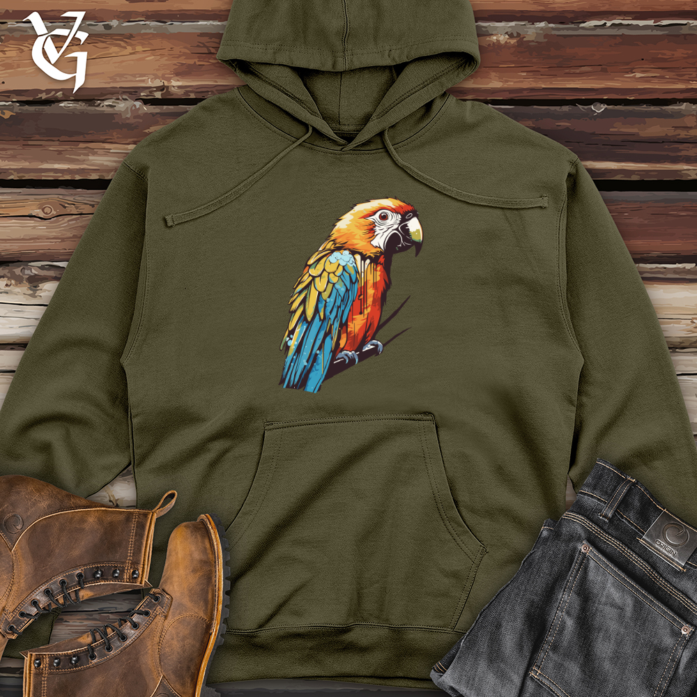 Tropical Rainstorm Parrot Midweight Hooded Sweatshirt