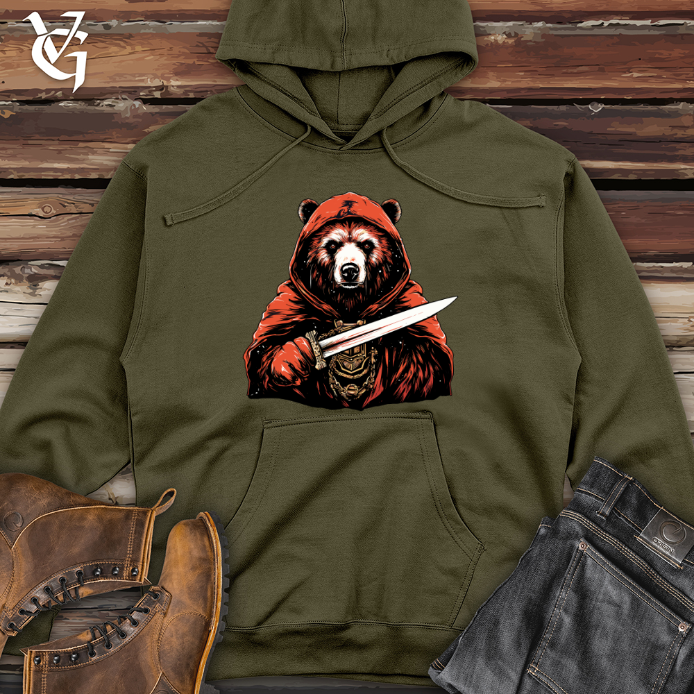 Sword Wielding Grizzly Midweight Hooded Sweatshirt