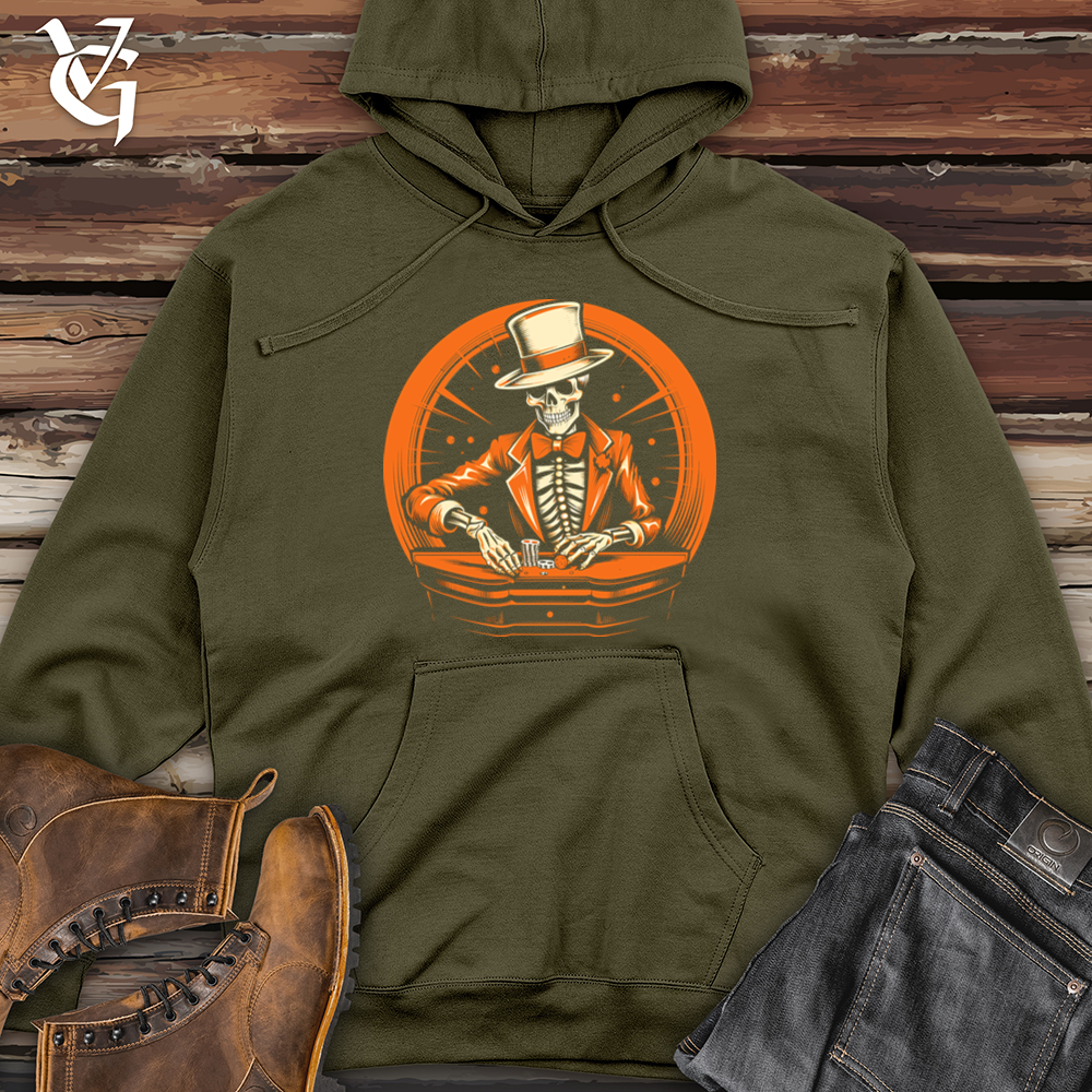 Risk taking Orange Gambler Midweight Hooded Sweatshirt