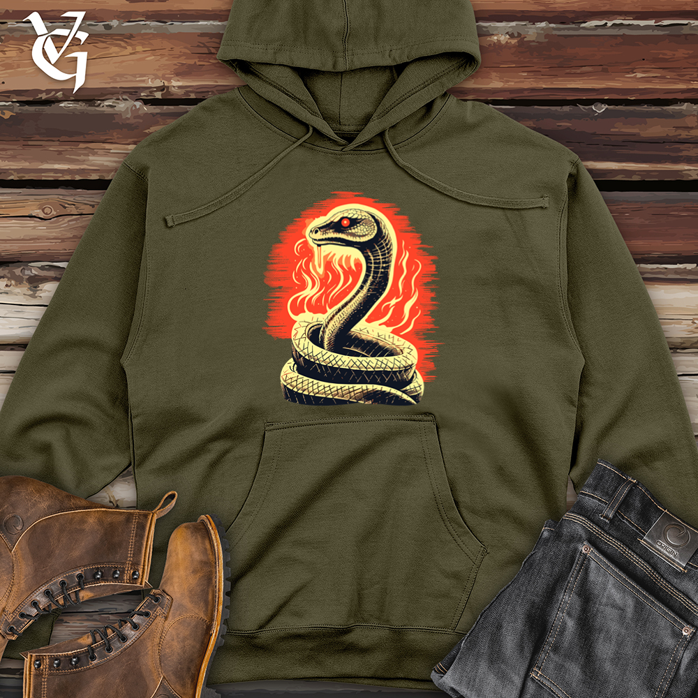 Vintage Fire Serpent Midweight Hooded Sweatshirt